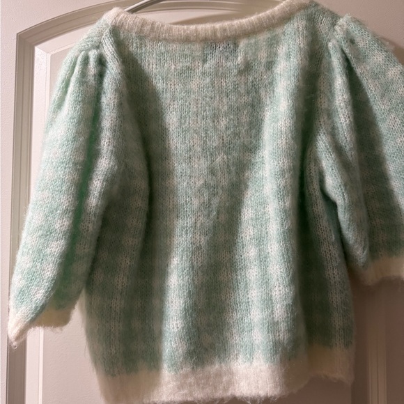 Rouje Ronny Green and White Checkered Cardigan - Picture 7 of 8